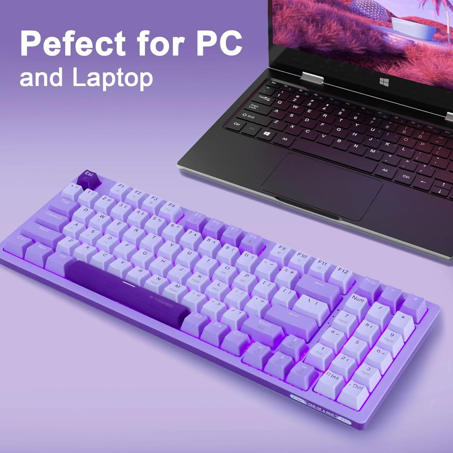 Teclado mecánico para juegos USB con cable, para juegos y trabajo.