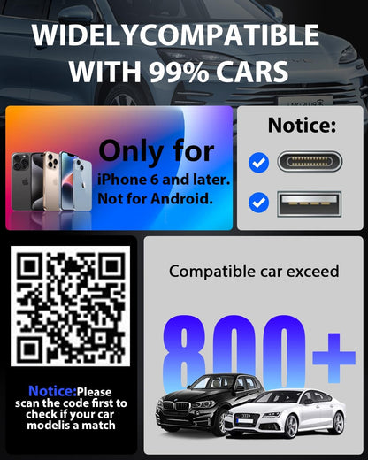 Adaptador inalámbrico CarPlay Bluetooth Yeysua (USADO)