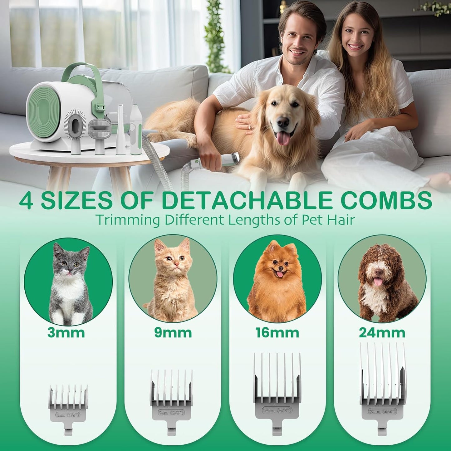 Kit de aseo para mascotas, con cortaúñas, cap 2.5 lts, desmontable.