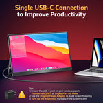 Monitor portátil Upperizon de 18,5", 1080P FHD, con soporte, VESA.