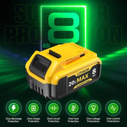 Baterías de repuesto Yayetur, compatible con Dewalt, 20V Max 8000 mAh