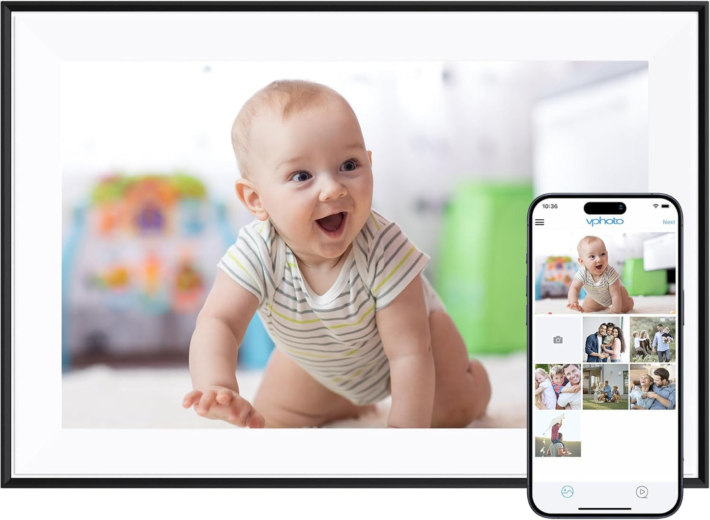 Dragon Touch - Marco de Fotos Digital WiFi de 10 Pulgadas.