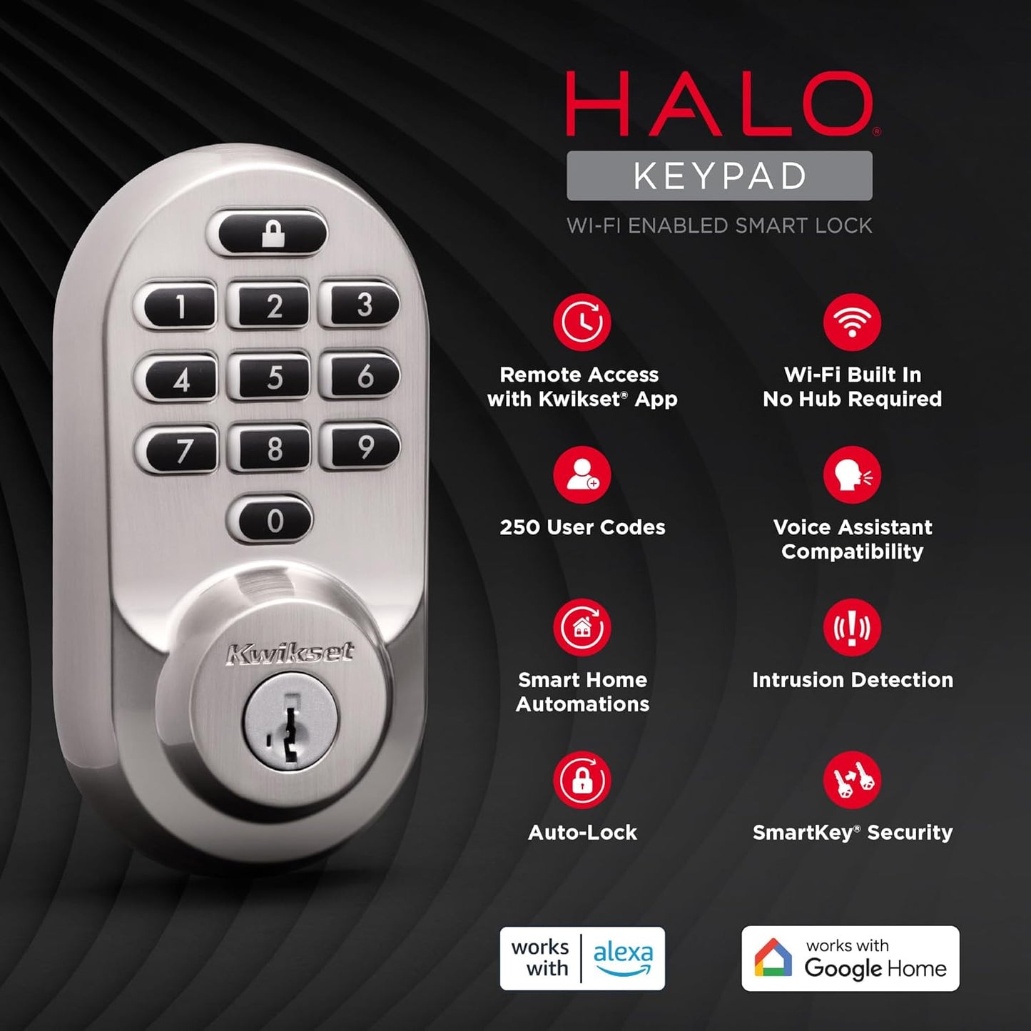 Cerradura inteligente Halo Wi-Fi, cerrojo de puerta de entrada USADO Kwikset