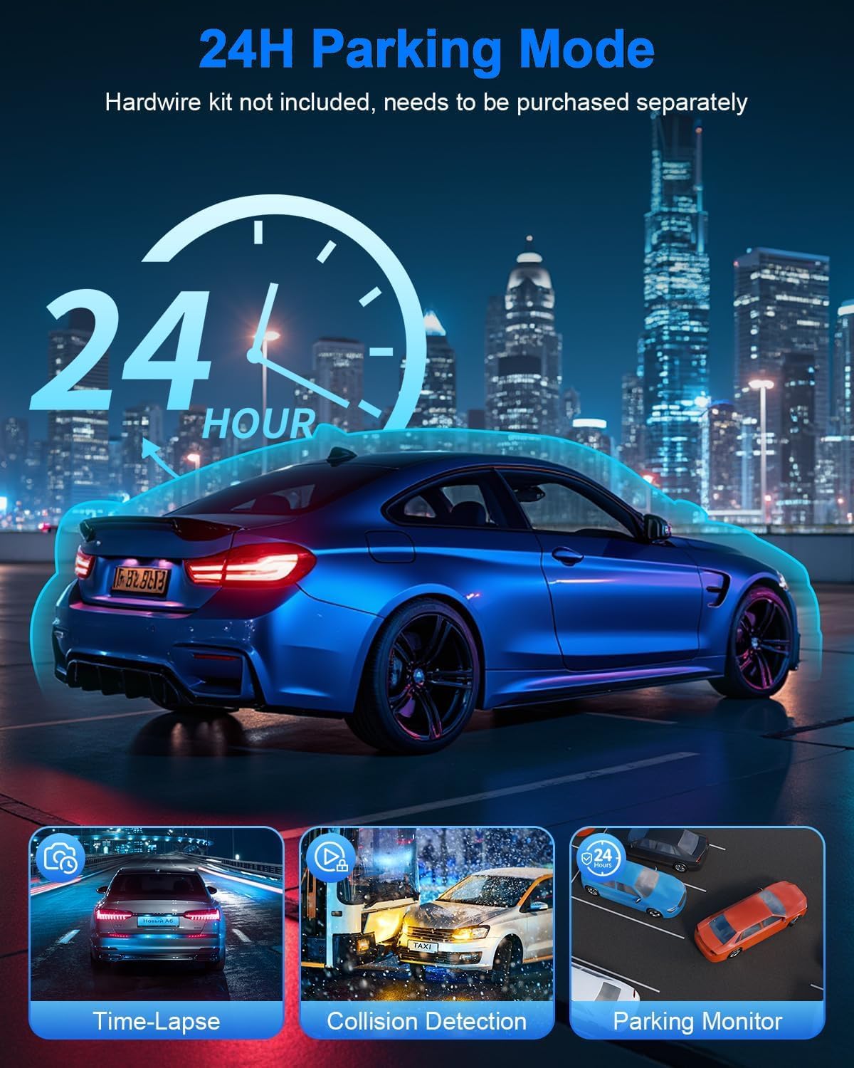 Cámara de salpicadero delantera y trasera,para coches.