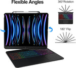 Funda con teclado inalámbrico, giratorio para iPad Pro 12.9" 3rd-6th GEN