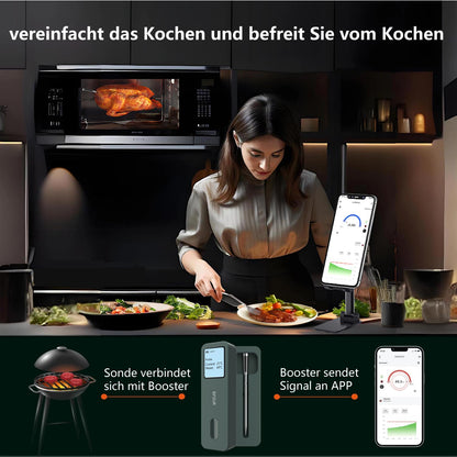 Termómetro para carne, inalámbrico con control de app, (USADO).