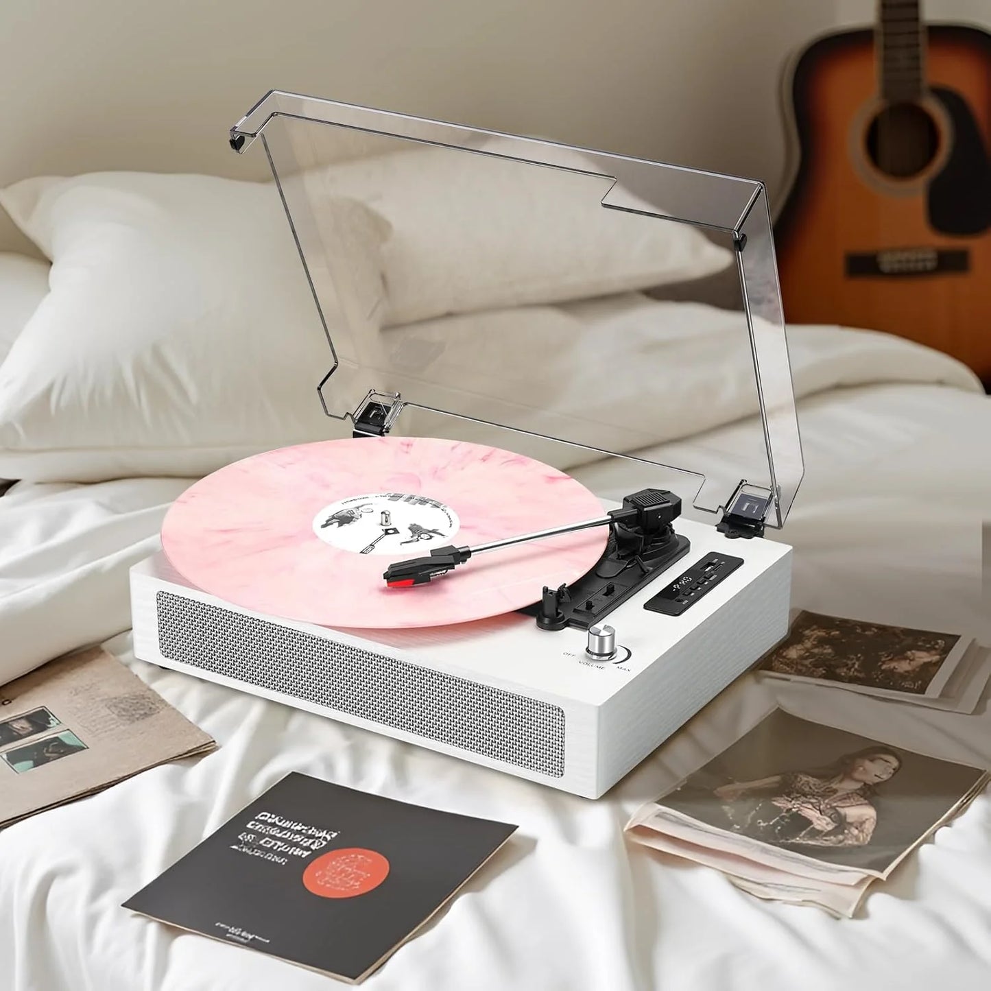 Tocadiscos Vintage, Tanlanin TE-2019, Bluetooth, sonido estereo.