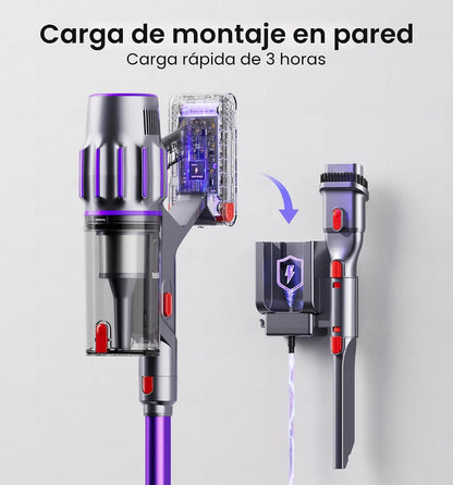 Aspiradora Inalámbrica 650W 55KPa 90 Min Antienredos
