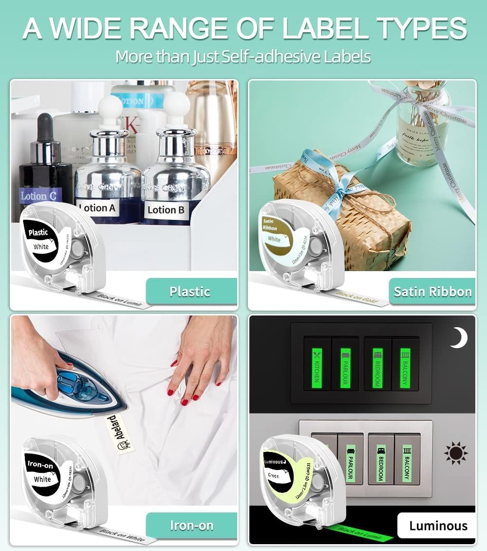 Phomemo P12 Máquina para etiquetar con cinta, pequeña impresora.