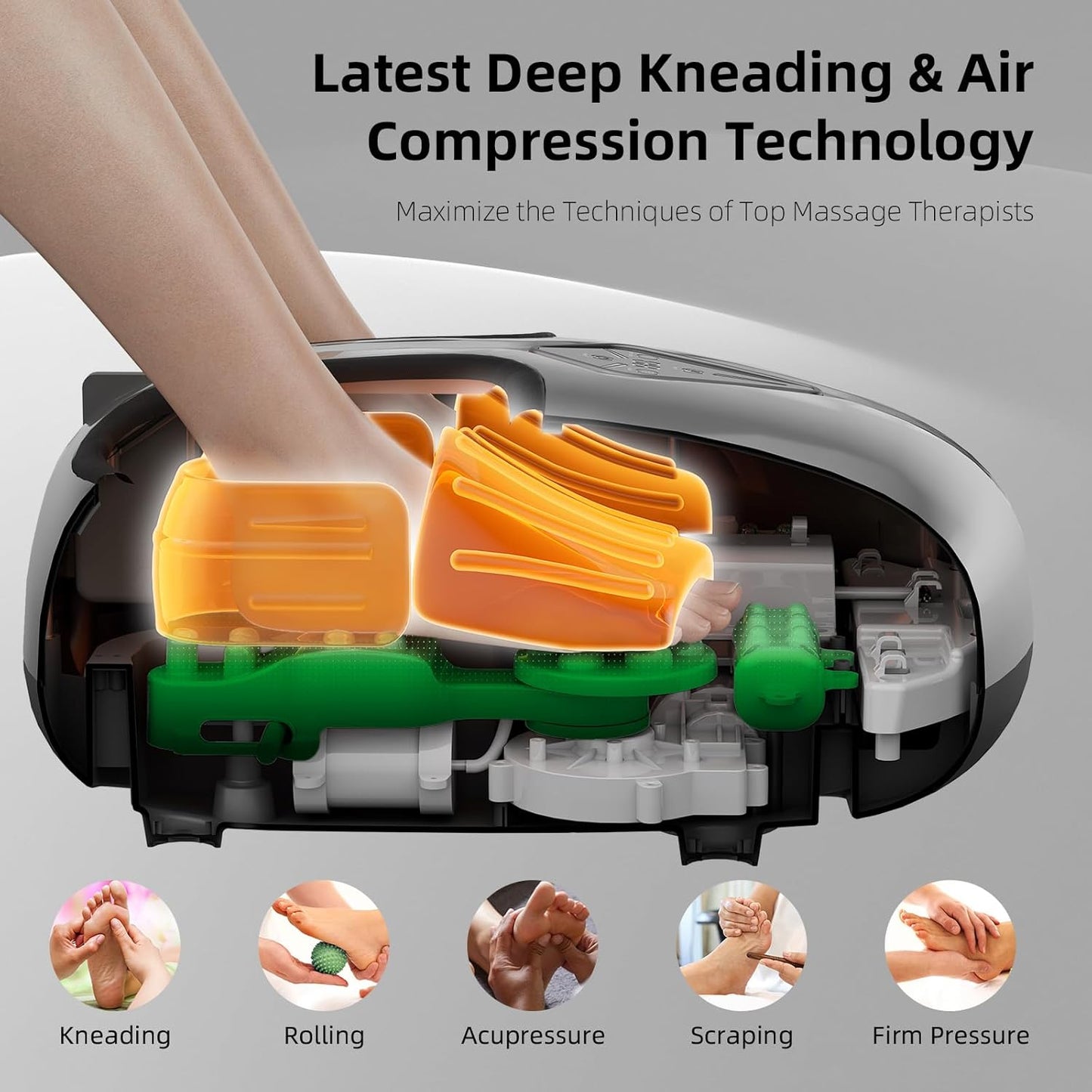 Masajeador de pies, calor, vibración, compresión y amasamiento.(USADO)