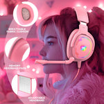 Auriculares para juegos Jimonyer, con micrófono luces RGB, con cable.