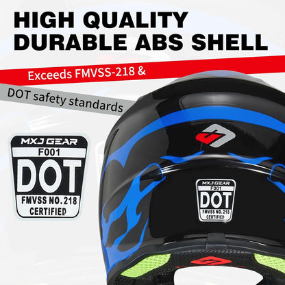 Casco de motocross para niños, con gafas y guantes, (USADO).