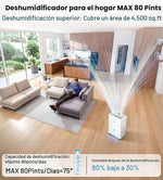 Deshumidificador Mionjo V3, de 4500 ft, control inteligente de humedad