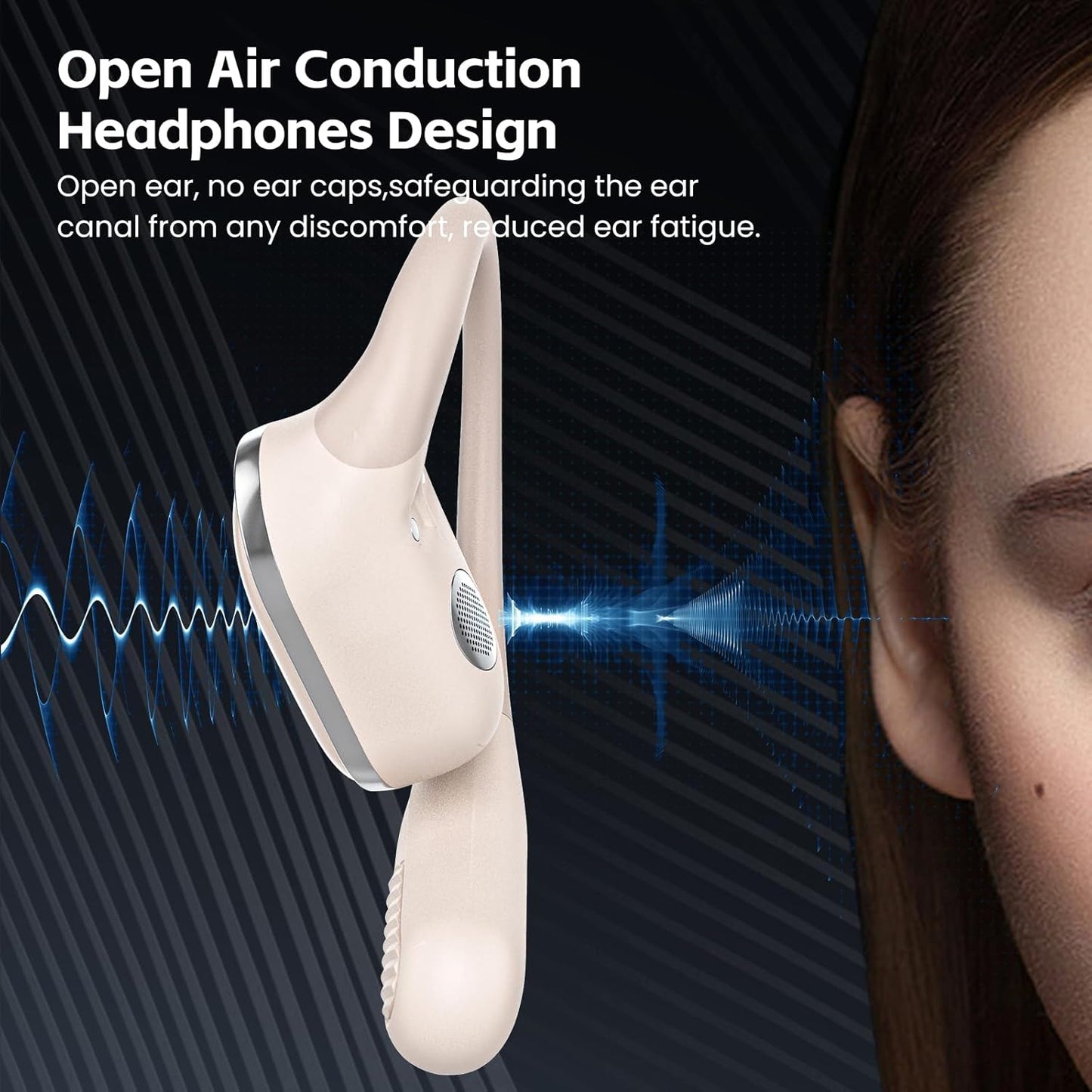 Auriculares inalámbricos de oreja abierta, IPX7 impermeables.