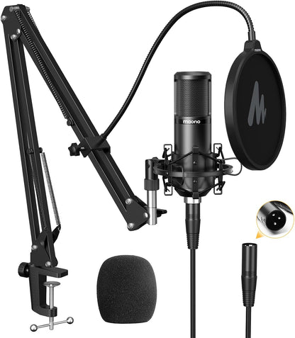 Micrófono condensador Maono PM320S con cable XLR, brazo articulado y filtro antipop