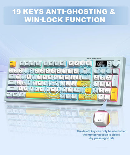 Teclado inalámbrico trimodal, Onikuma Gaming, membrana silenciosa.