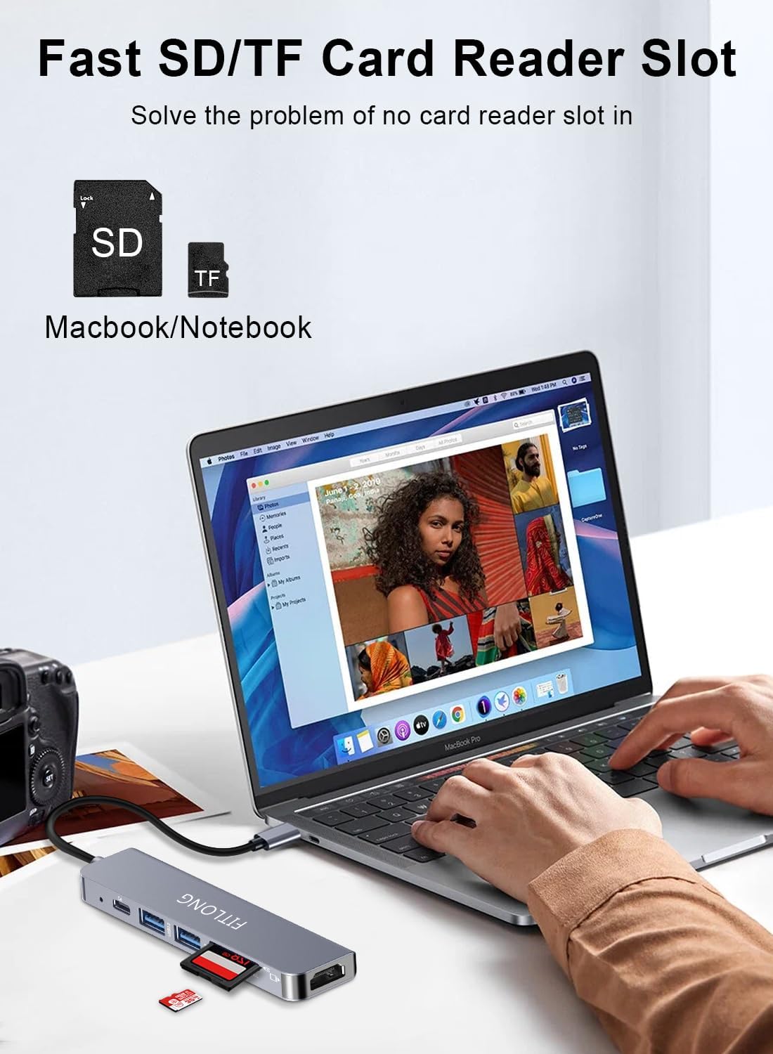 Adaptador USB-C compatible MacBook Pro/Air 6-1