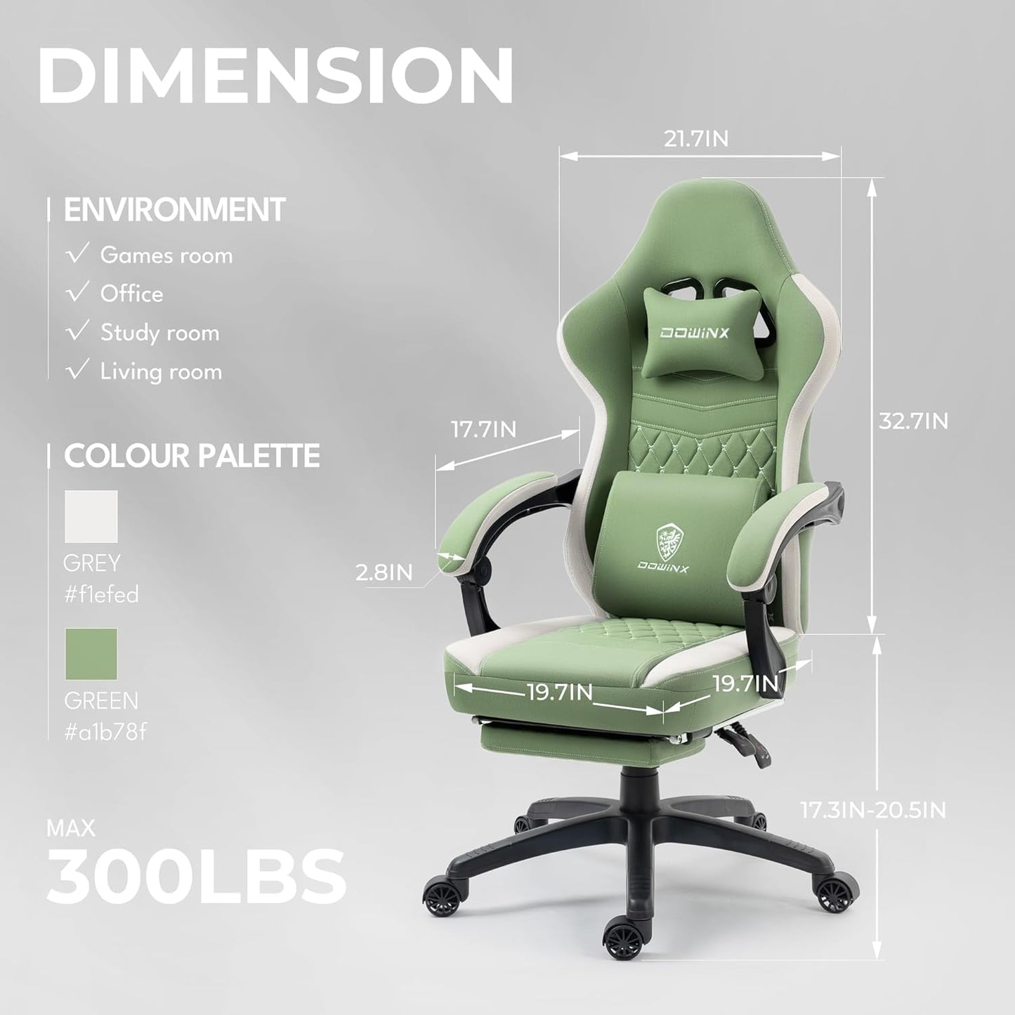 Dowinx Silla De Videojuegos, Tela Transpirable Almohadilla Gel.