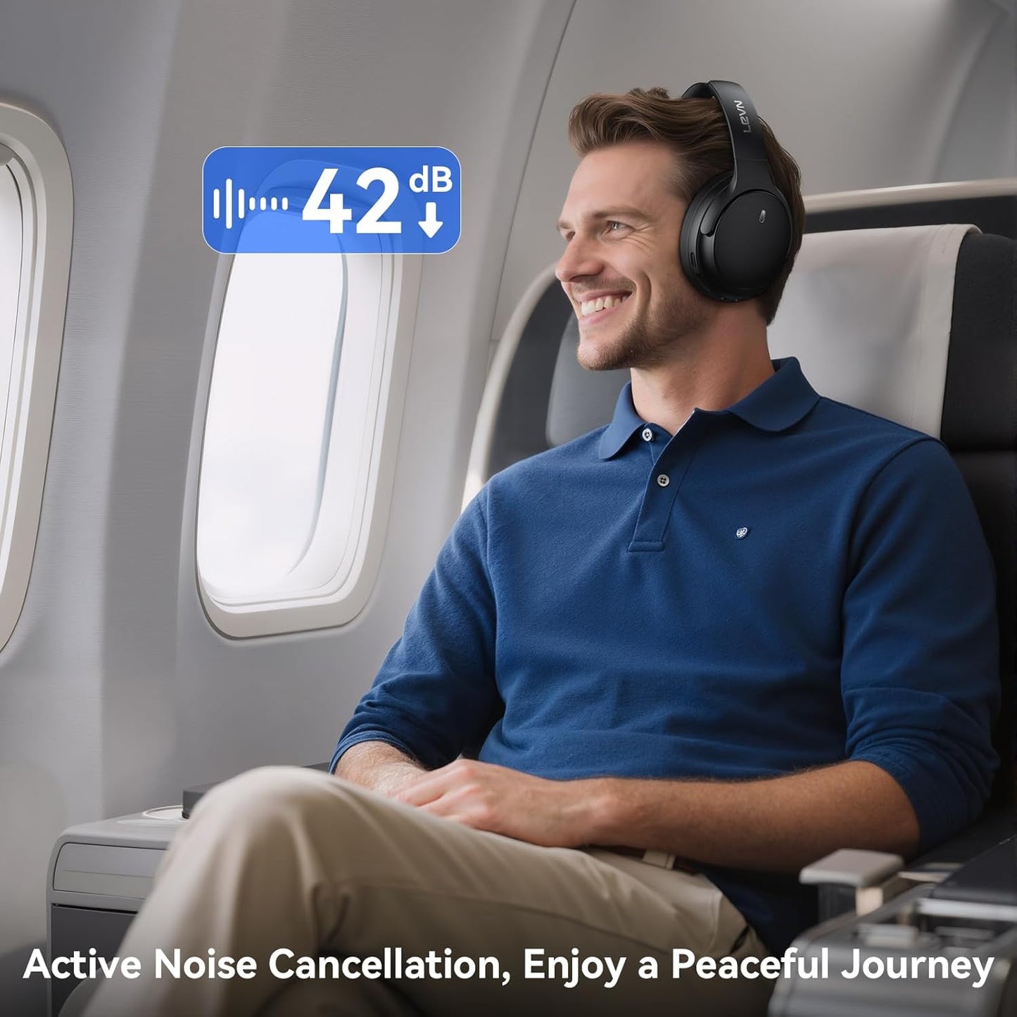 LEVN - Auriculares híbridos con cancelación de ruido, auriculares inalámbricos Bluetooth 5.4.