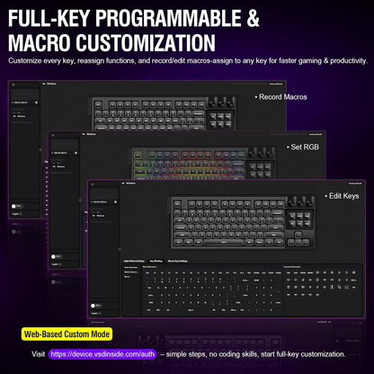 Teclado Cableado K1 Pro, para juegos y streaming con pantalla y perillas.