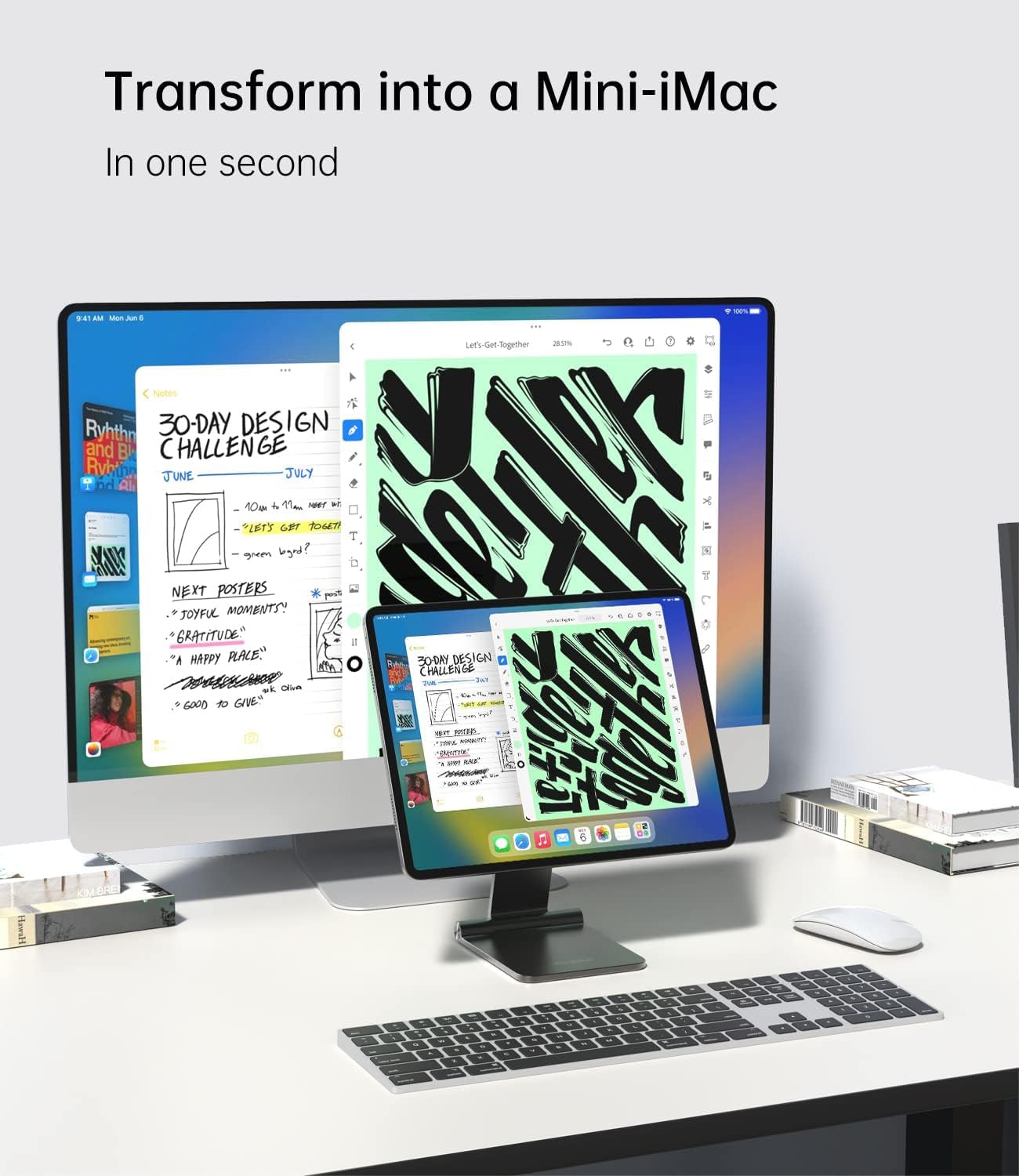 KU XIU - Soporte magnético plegable solo para iPad Pro 13 M4 (2024).