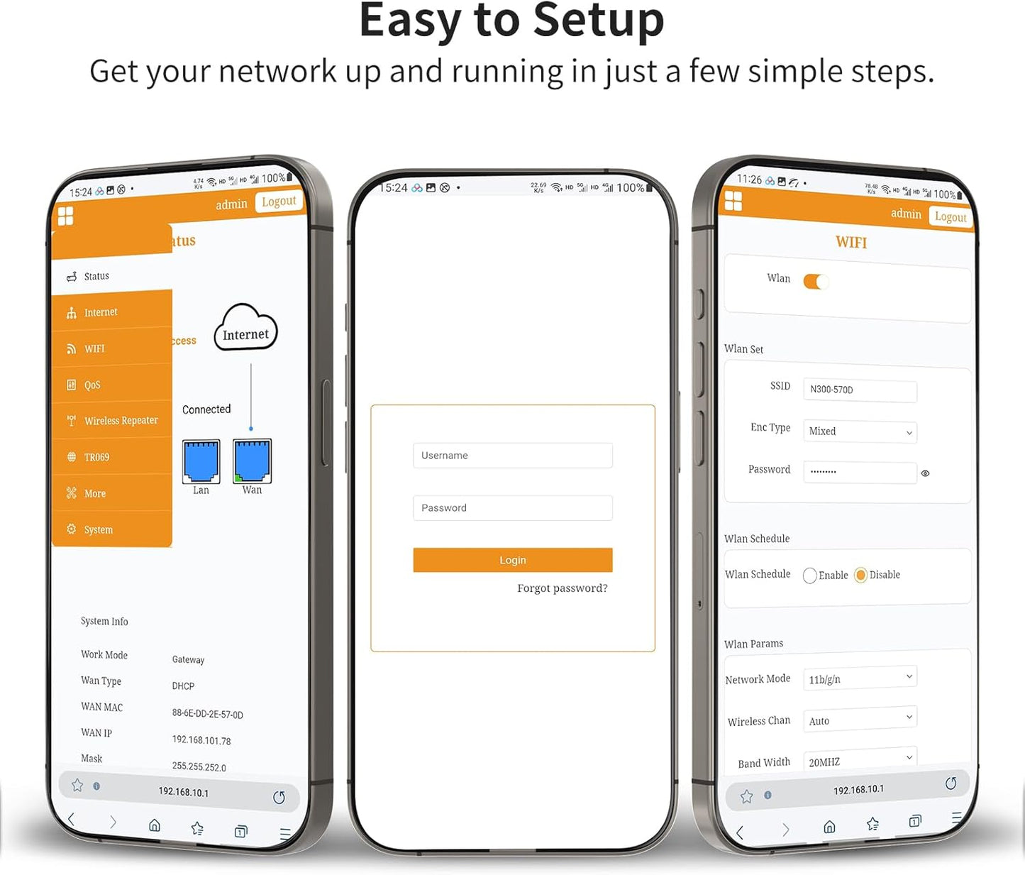 Dbit N300 Enrutador Wi-Fi inalámbrico de fácil configuración Router.