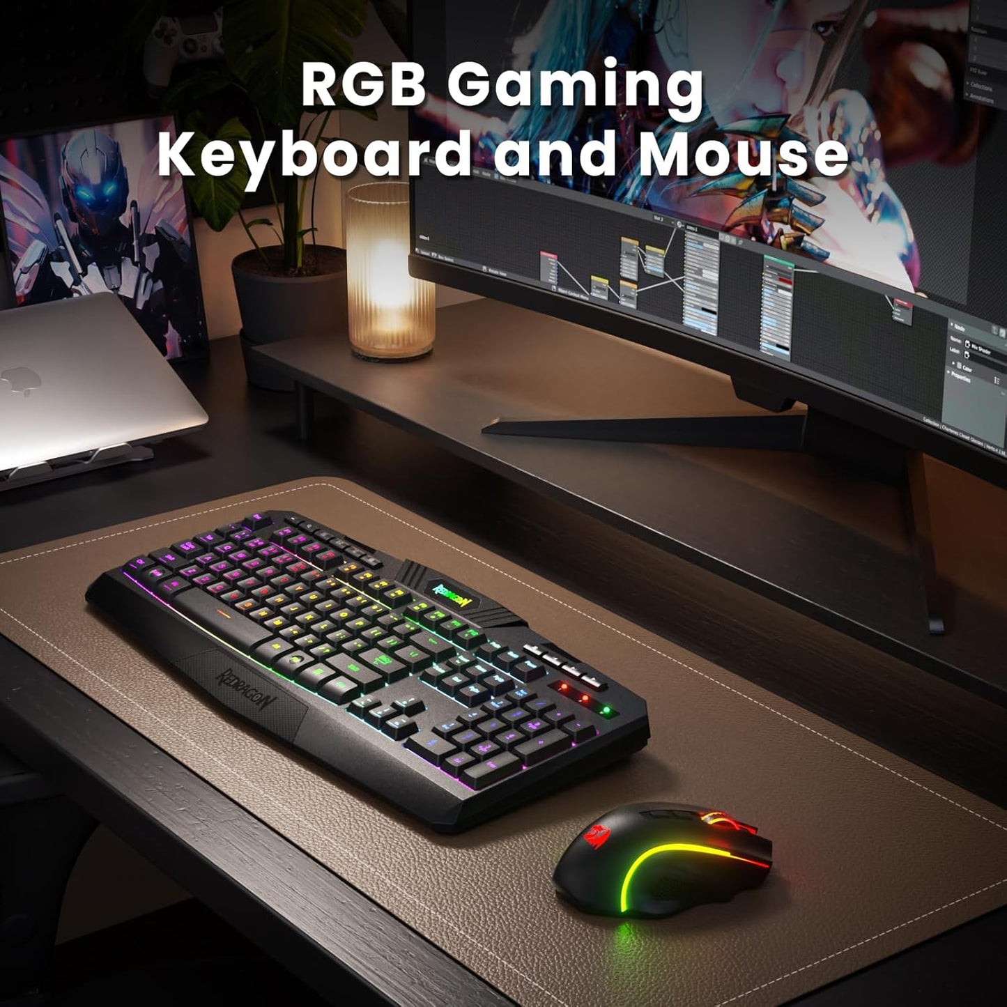 Teclado y mouse inalámbrico para juegos , RGB, Redragon (USADO).