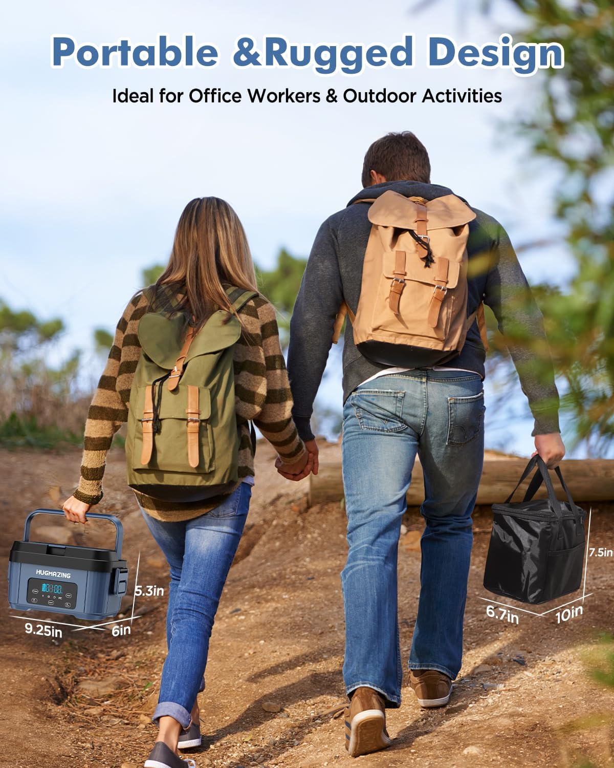 Caja de almuerzo eléctrica inalámbrica - Azul.