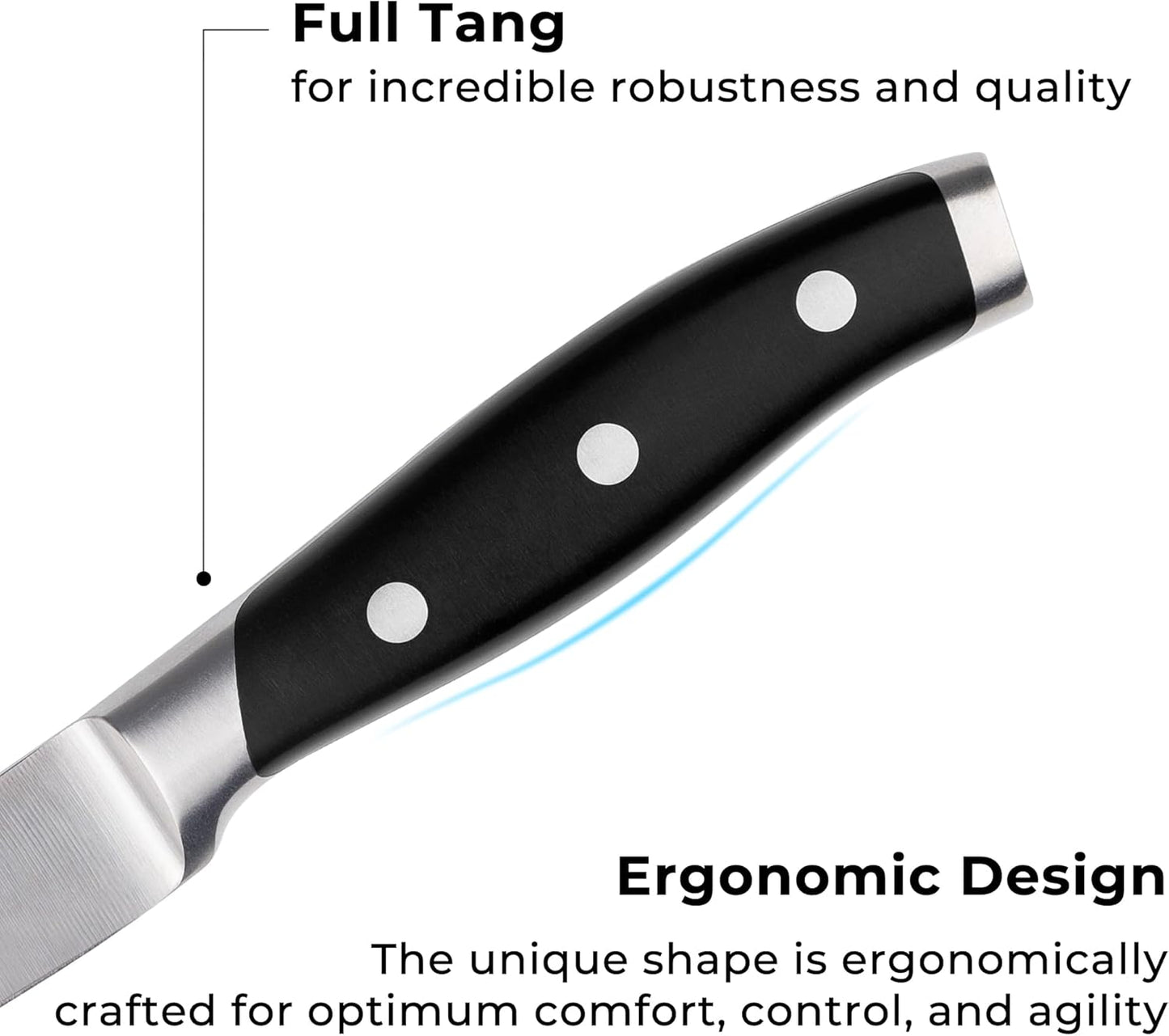 Linoroso, cuchillo de cocina de 3.5", acero al carbono aleman.(USADO)