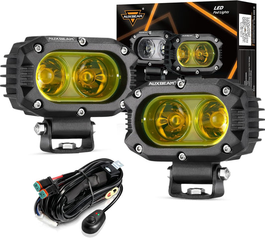 Lámpara LED ámbar de 10 cm, luz para conducir 5050 de 60 W, (2 piezas)