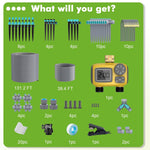 Kit Riego Goteo TRJZWA 52m Temporizador 2 Zonas 26 Emisores