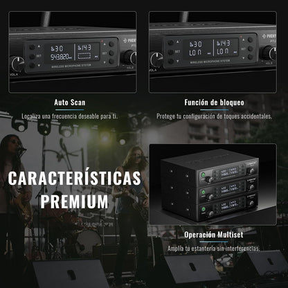 Sistema de Micrófono Inalámbrico Phenyx Pro UHF Dual PTU-71-2B