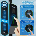 MUETUX Cargador EV de nivel 2 y 1 (16-40 amperios, 110 V-240 V,