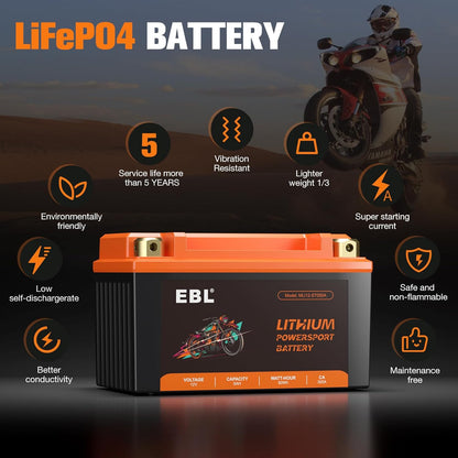 Batería EBL para motocicleta 12V 5Ah 60Wh 300A (USADO)