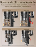 Aspiradora inalámbrica Oxvac R7F, Recargable, con succión potente 600W