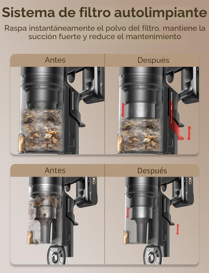 Aspiradora inalámbrica Oxvac R7F, Recargable, con succión potente 600W