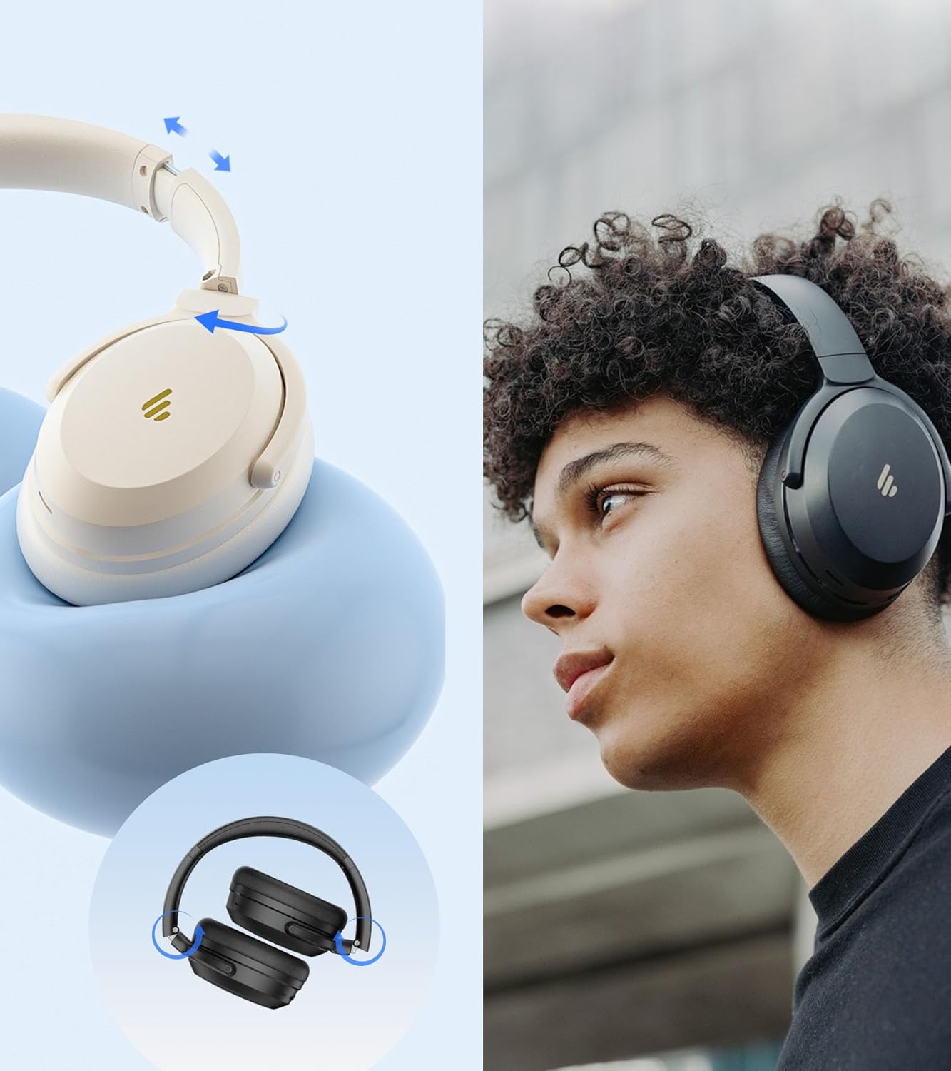 Auriculares inalámbricos sobre la oreja con cancelación activa de ruido, Edifier WH700NB Pro