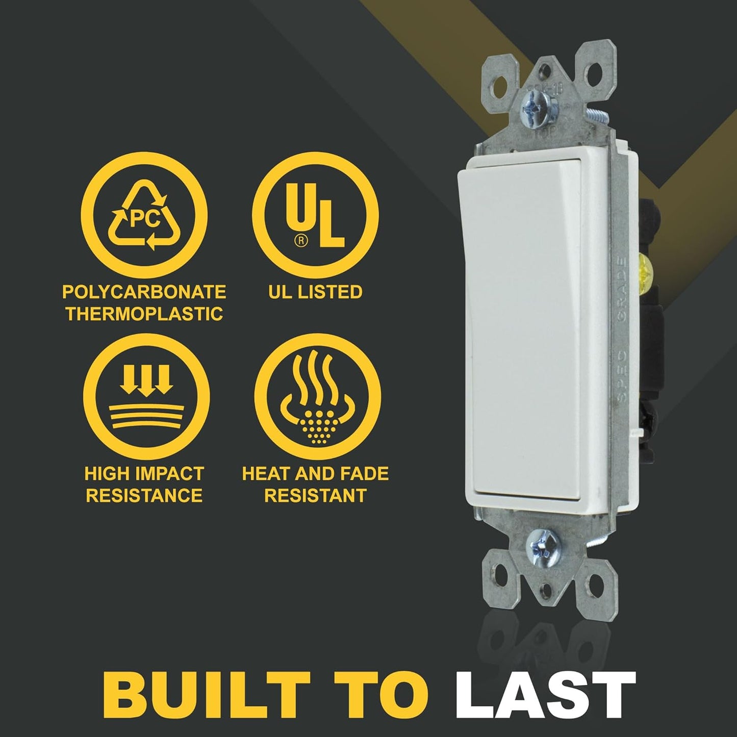 Interruptor de pared Faith [Paquete de 8] paleta decorativa 3 vías