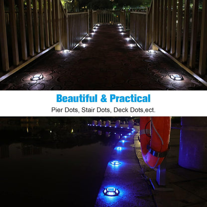 VOLISUN Paquete de 12 luces solares marinas para muelle