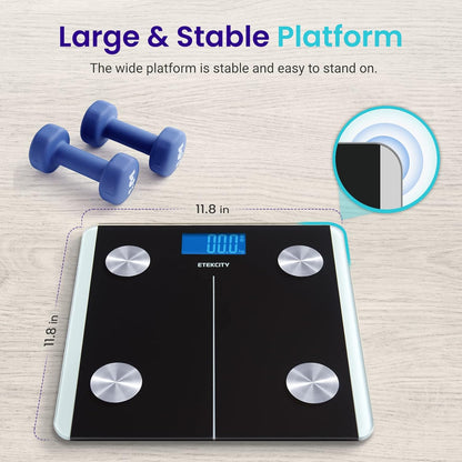 Etekcity Báscula digital de peso corporal, analizador de grasa corporal recargable. usado