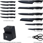 Juego de cuchillos Hunter.Dual de 15 pcs, con bloque de auto-afilado.