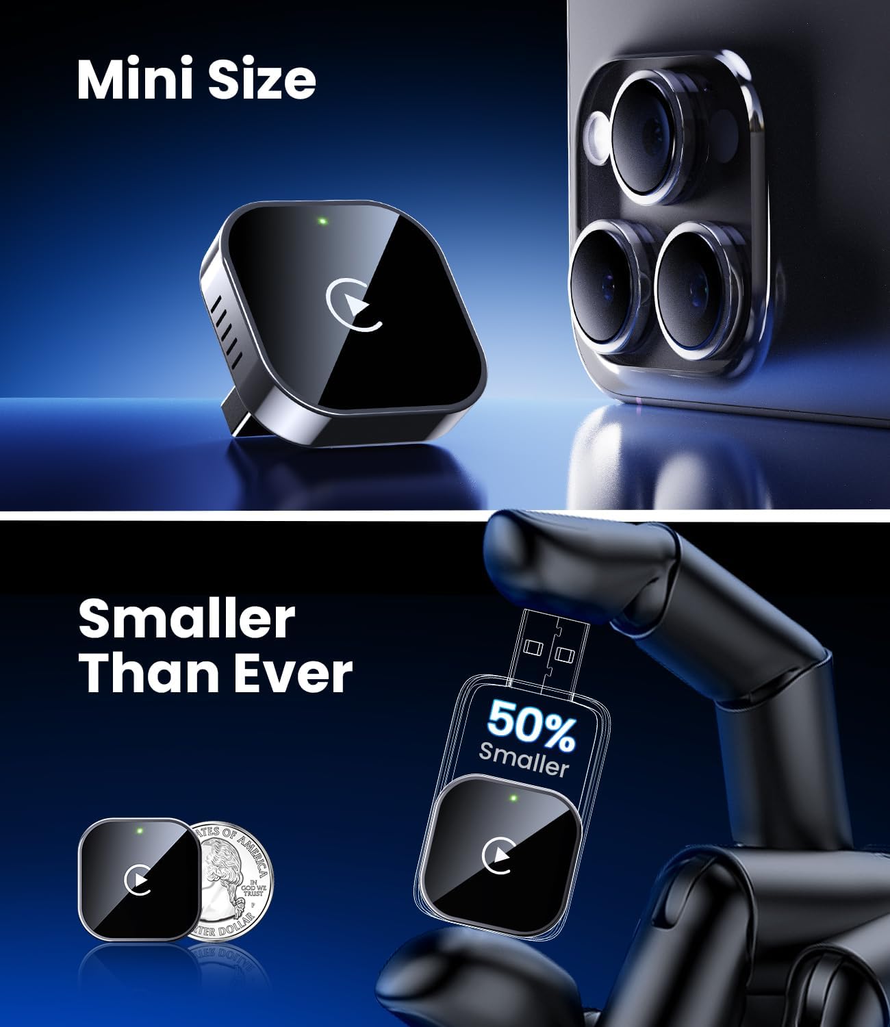 Adaptador inalámbrico Teeran CarPlay 2025 para Iphone