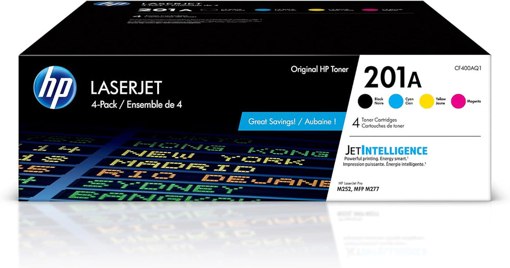 Cartuchos de tóner, 4 Pack, HP Laserjet 201A, CF400AQ1, (USADO).