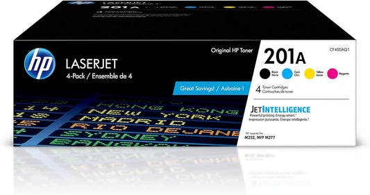 Cartuchos de tóner, 4 Pack, HP Laserjet 201A, CF400AQ1, (USADO).