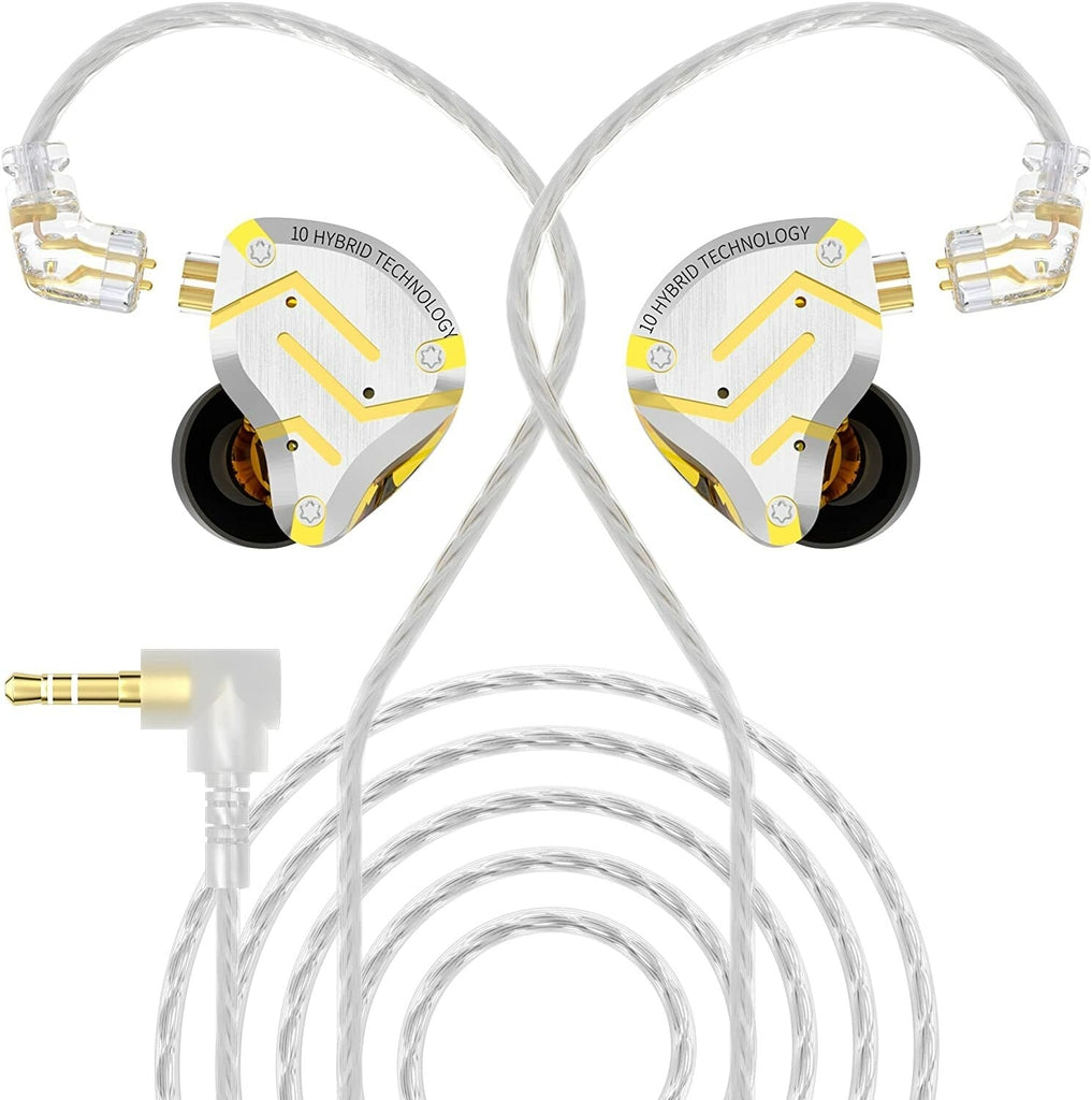 Audífonos KZ Metal ZS10 Pro Glare Gold no Mic
