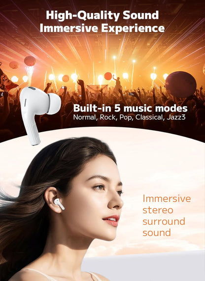 Auriculares inalámbricos Bluetooth 5.4, con visualización táctil.