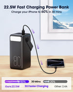 Cargador portátil de 80000 mAh, batería USB C de carga rápida. USADO