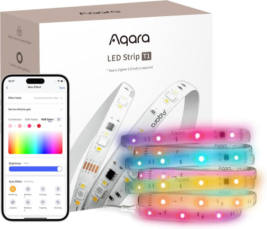 Tira de luces LED Aqara T1, comp Alexa, requiere Zigbee 3.0 Hub.