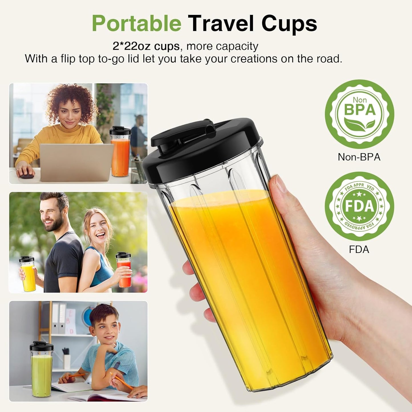 Batidora personal de presion de 1000 W para batidos. KOIOS