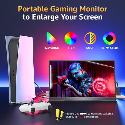 Monitor portátil Upperizon de 18,5", 1080P FHD, con soporte, VESA.